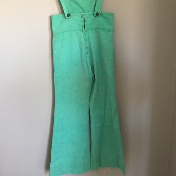 Vintage green bell bottom overalls coveralls XXS - Picture 15 of 16